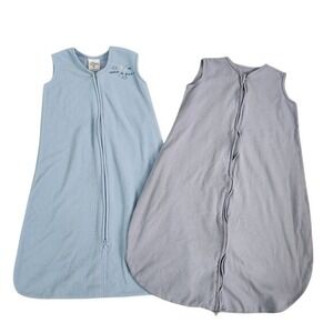 Halo SleepSack Micro Fleece and Cotton Wearable Blanket Bundle Blue Size M XL